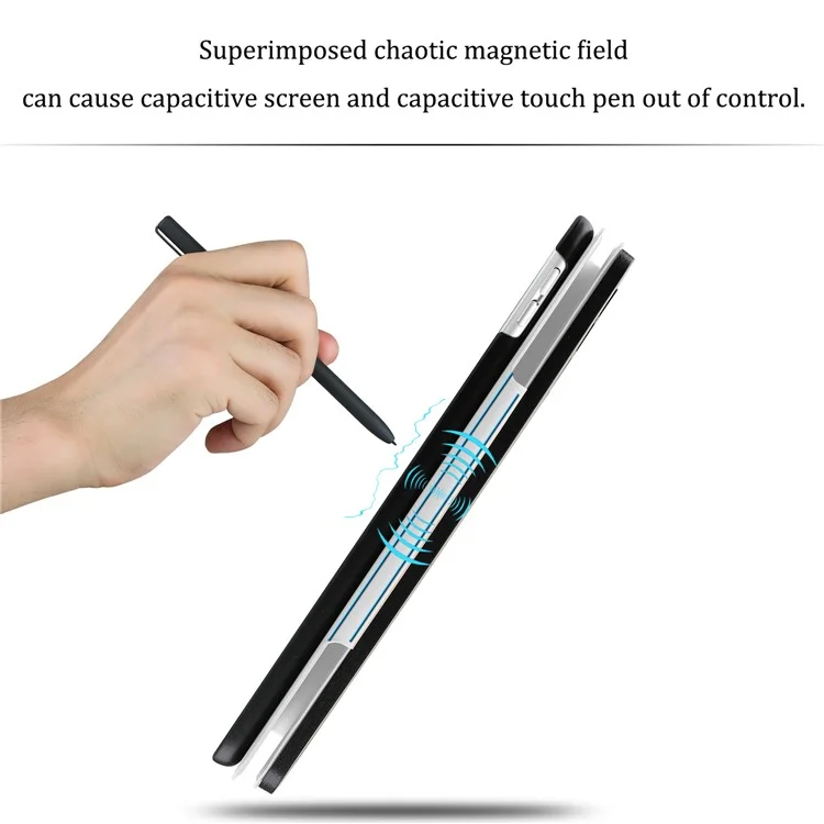 PU Leather Detachable Wireless Bluetooth Keyboard Cover Case with Stand for iPad 9.7 (2017) - White
