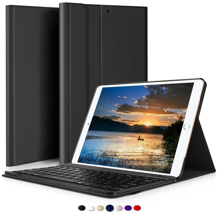 Detachable Wireless Bluetooth Keyboard Leather Stand Case for iPad Pro 10.5 (2017) - Black