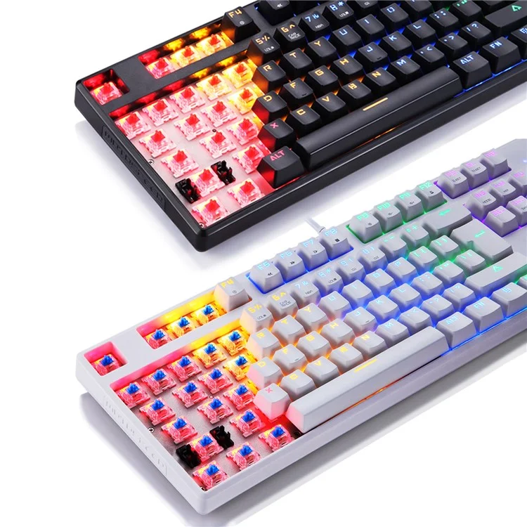 MOTOSPEED CK96 104 Keys Red Switches USB Wired Backlight Mechanical Keyboard - Black