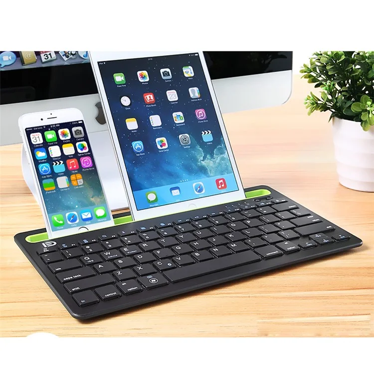 FORTER IK3380 Wireless Bluetooth Dual-Channel Silent Keyboard for iOS, Android, Windows etc - Black