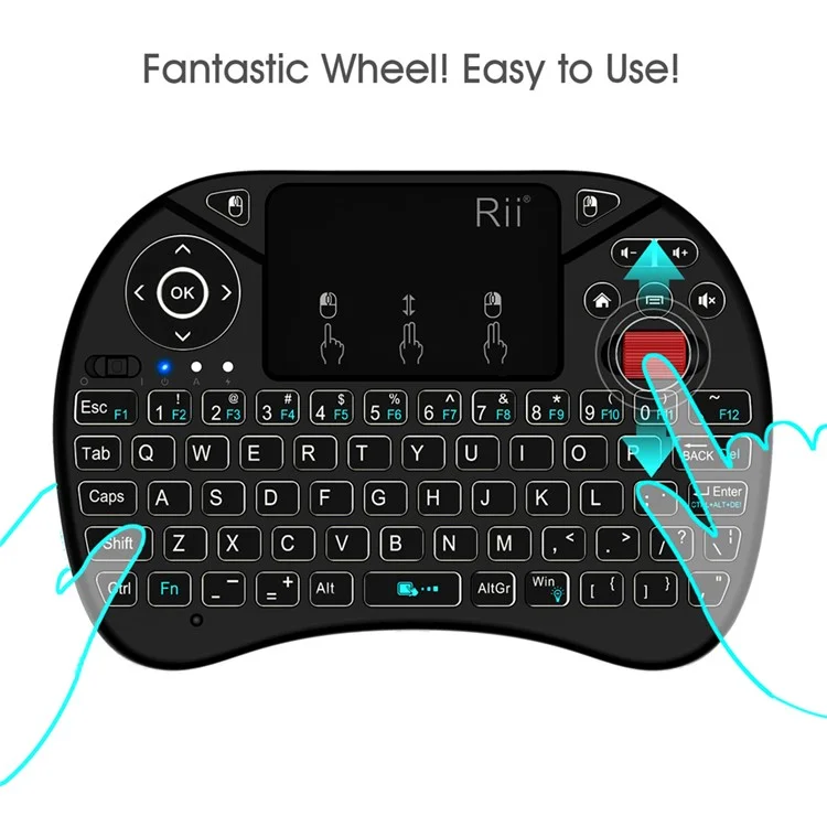 RII i8X 2.4G Mini Wireless QWERTY Keyboard Touchpad Combo with 71 Keys  and White Backlight