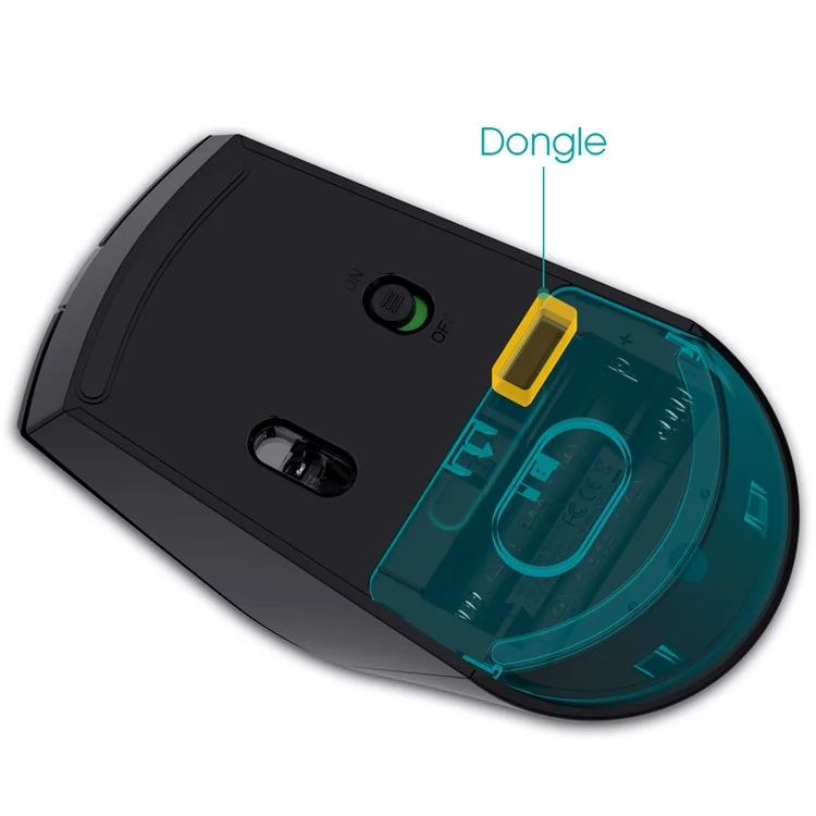 Rii M08 2.4GHz Ergonomic Wireless 6-key Mouse with 3 Adjustable DPI Levels - Black