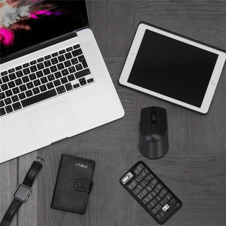 Rii M08 2.4GHz Ergonomic Wireless 6-key Mouse with 3 Adjustable DPI Levels - Black