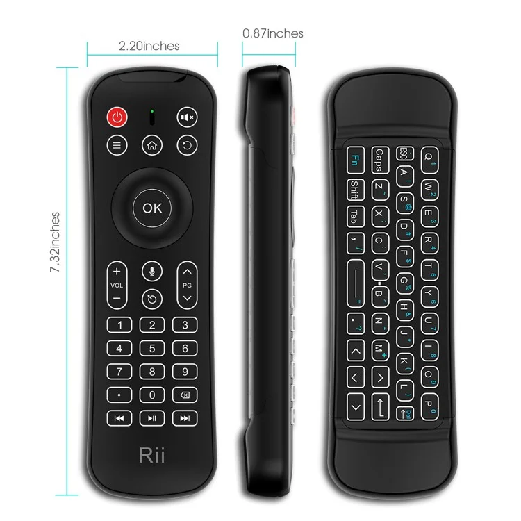 RII MX6 2.4GHz Remote Control Backlight Keyboard with Air Mouse and Voice Control