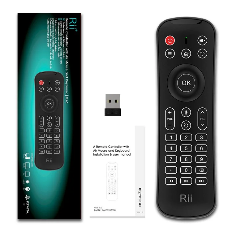 RII MX6 2.4GHz Remote Control Backlight Keyboard with Air Mouse and Voice Control