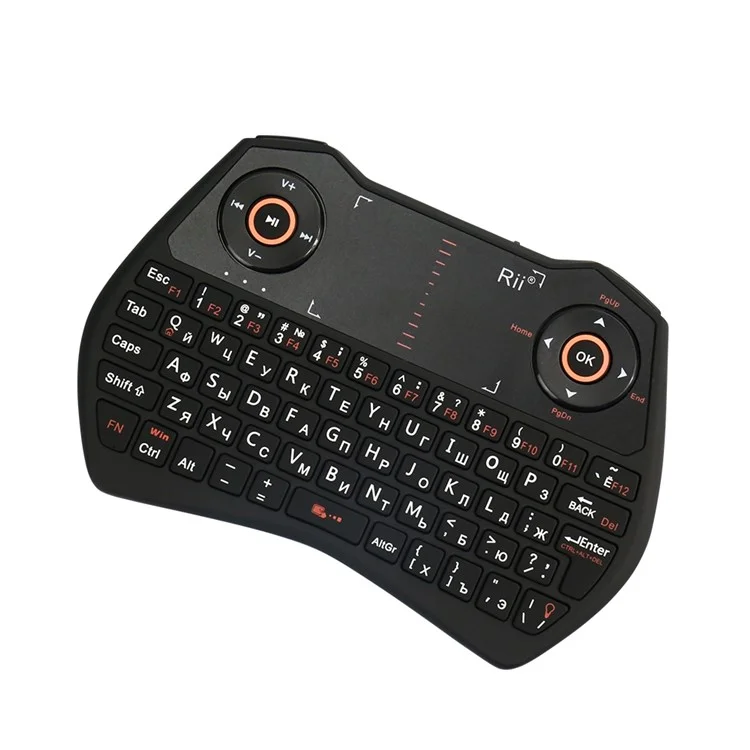 RII Mini i28C Mini 62 Keys 2.4GHz Wireless TouchPad Mouse Keyboard with LED Backlight - Russian Version