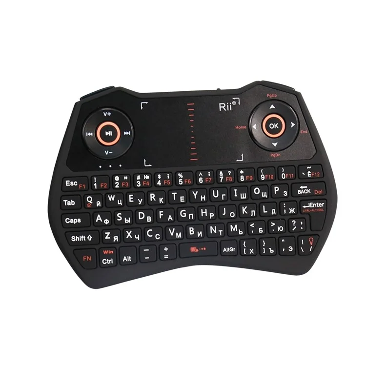RII Mini i28C Mini 62 Keys 2.4GHz Wireless TouchPad Mouse Keyboard with LED Backlight - Russian Version