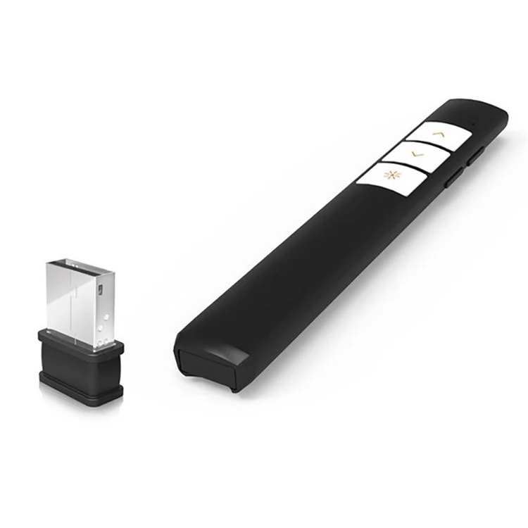 Apresentador Remoto Sem Fio USB 2.4Ghz Com Ponteiro Laser Vermelho para Apresentação Universal Powerpoint