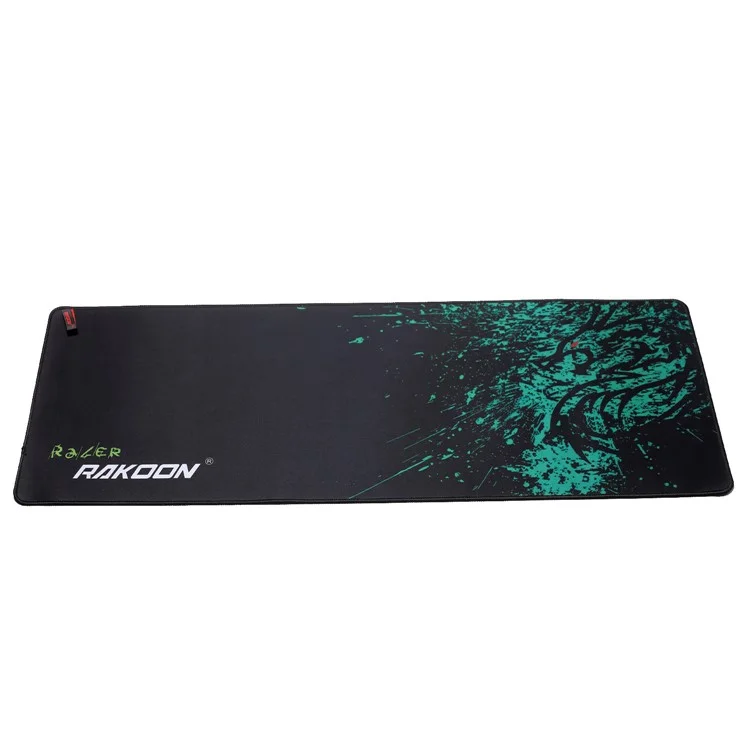 RAKOON 2mm Thickness Extended Large Stitched Edges Non-Slip Gaming Mouse Pad, Size: 400x900mm - Green Dragon