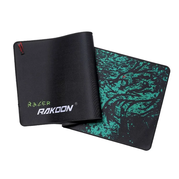 RAKOON 2mm Thickness Extended Large Stitched Edges Non-Slip Gaming Mouse Pad, Size: 400x900mm - Green Dragon