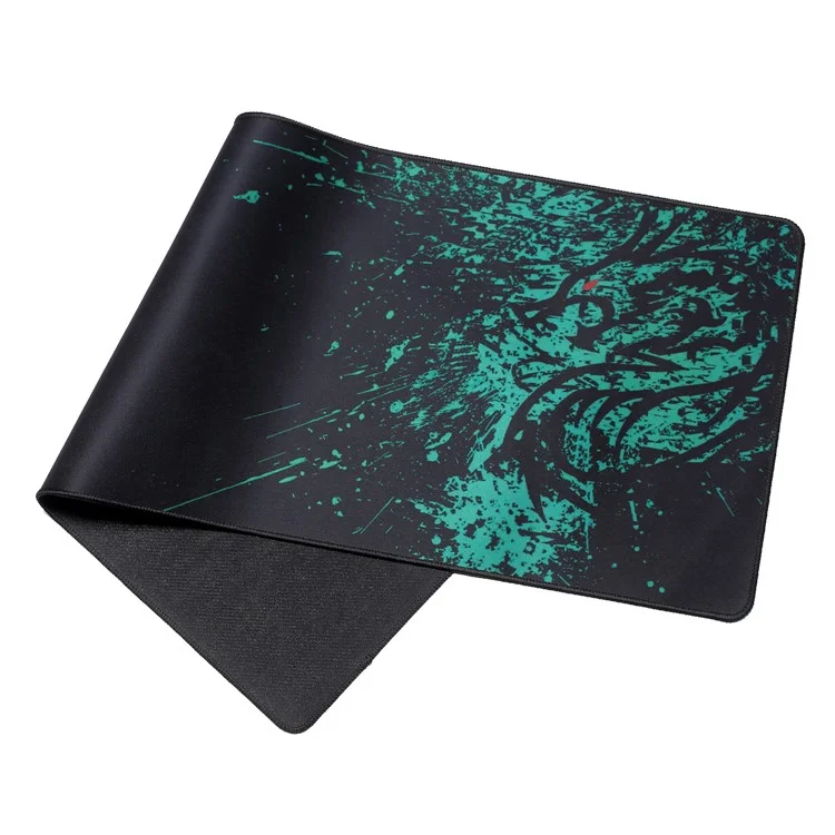 RAKOON 2mm Thickness Extended Large Stitched Edges Non-Slip Gaming Mouse Pad, Size: 400x900mm - Green Dragon