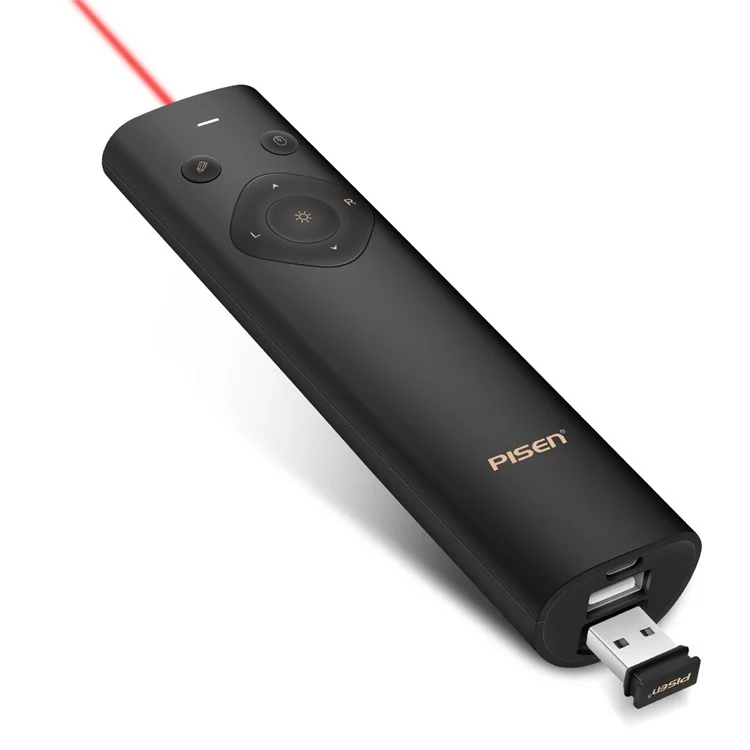 PISEN Pointer Presenter Rechargeable 2.4GHz PPT Clicker Air Mouse 2500mAh Power Bank