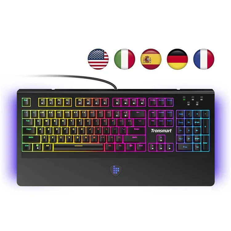 TRONSMART TK09R RGB Mechanical Gaming Keyboard with RGB Backlit, Macro, Blue Switches for Gamers