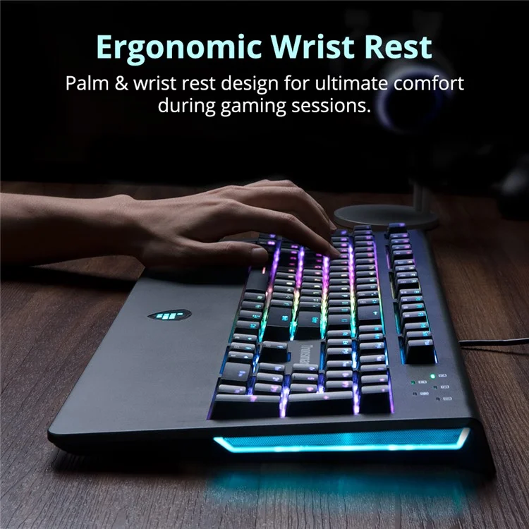 TRONSMART TK09R RGB Mechanical Gaming Keyboard with RGB Backlit, Macro, Blue Switches for Gamers