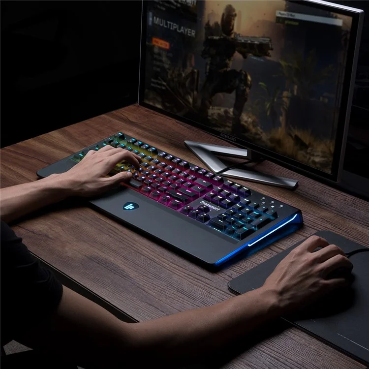 TRONSMART TK09R RGB Mechanical Gaming Keyboard with RGB Backlit, Macro, Blue Switches for Gamers
