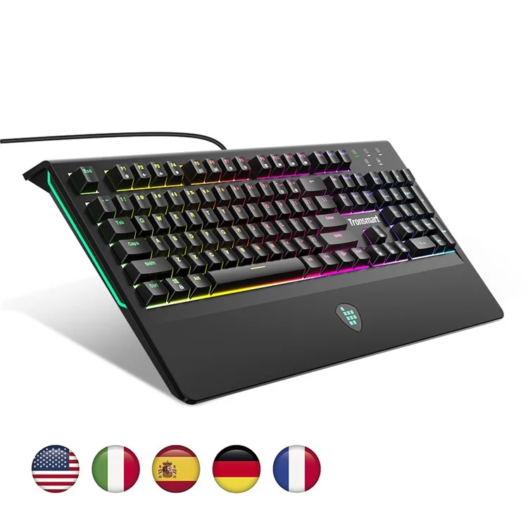 TRONSMART TK09R RGB Mechanical Gaming Keyboard with RGB Backlit, Macro, Blue Switches for Gamers