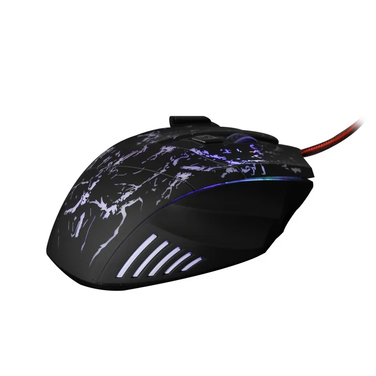 HXSJ Stream Crack Modèle Optique USB Wired Wired Nylon Line Pro Gaming Mouse