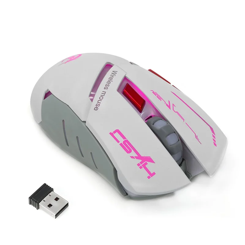 HXSJ X30 7 Colors 3 Levels of Adjustable DPI Colorful Luminescent Game Mouse - White