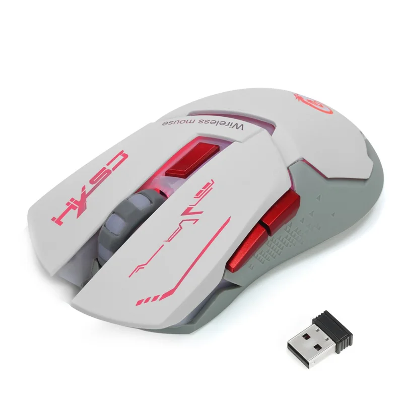 HXSJ X30 7 Colors 3 Levels of Adjustable DPI Colorful Luminescent Game Mouse - White