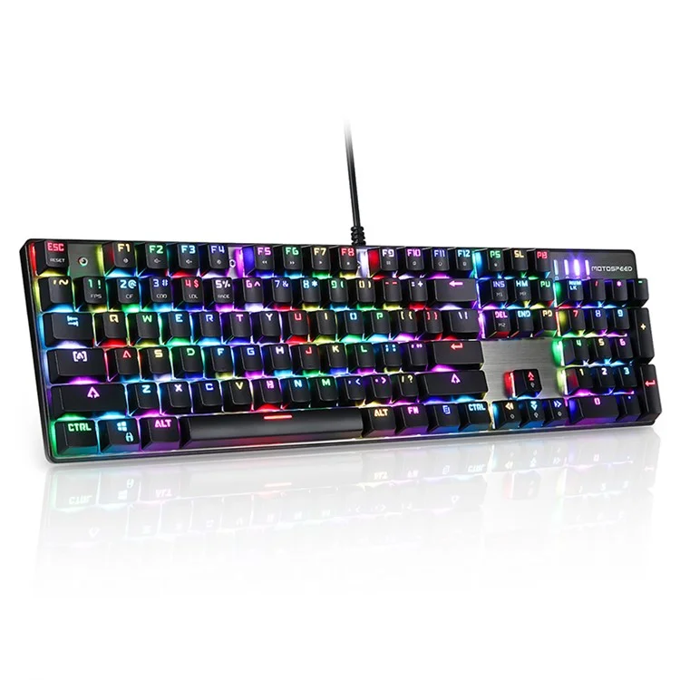 Motospeed CK104 Ключ Для Инфляризации Нажмите Mechanical Клавиатура RGB Bearlight - Черный