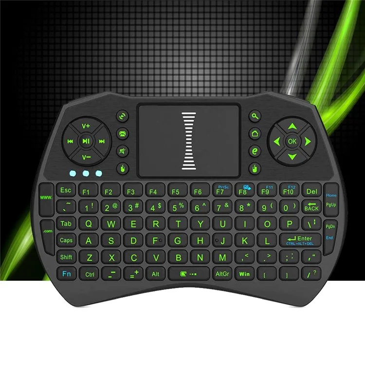 I9 2.4GHz Mini Wireless Keyboard Mouse Combo with Air Touchpad for Laptop, PC, TV BOX, etc. - Black