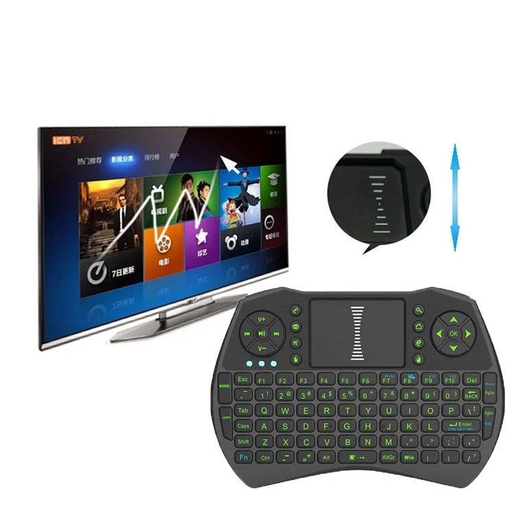 I9 2.4GHz Mini Wireless Keyboard Mouse Combo with Air Touchpad for Laptop, PC, TV BOX, etc. - Black
