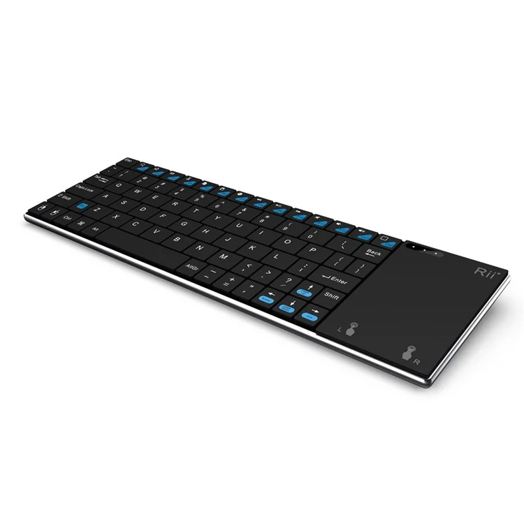 RII K12+ 2.4GHz Mini Wireless Keyboard with Built-in Large Size Mouse Touchpad (CE/FCC) - Black