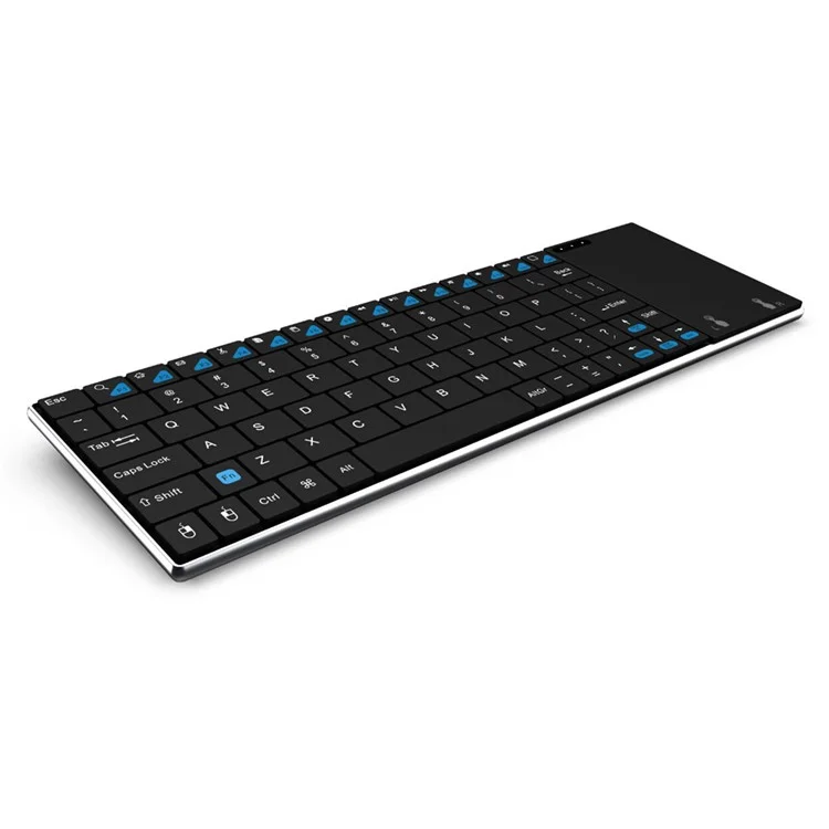 RII K12+ 2.4GHz Mini Wireless Keyboard with Built-in Large Size Mouse Touchpad (CE/FCC) - Black