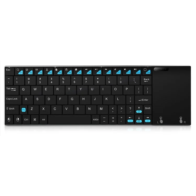 RII K12+ 2.4GHz Mini Wireless Keyboard with Built-in Large Size Mouse Touchpad (CE/FCC) - Black