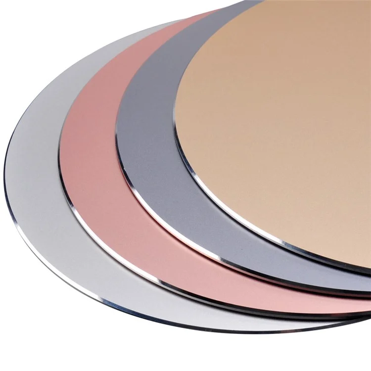 YED Round Shape Aluminum Alloy Gaming Mouse Mat with Non-Slip Rubber Base, 220 x 220mm - Rose Gold