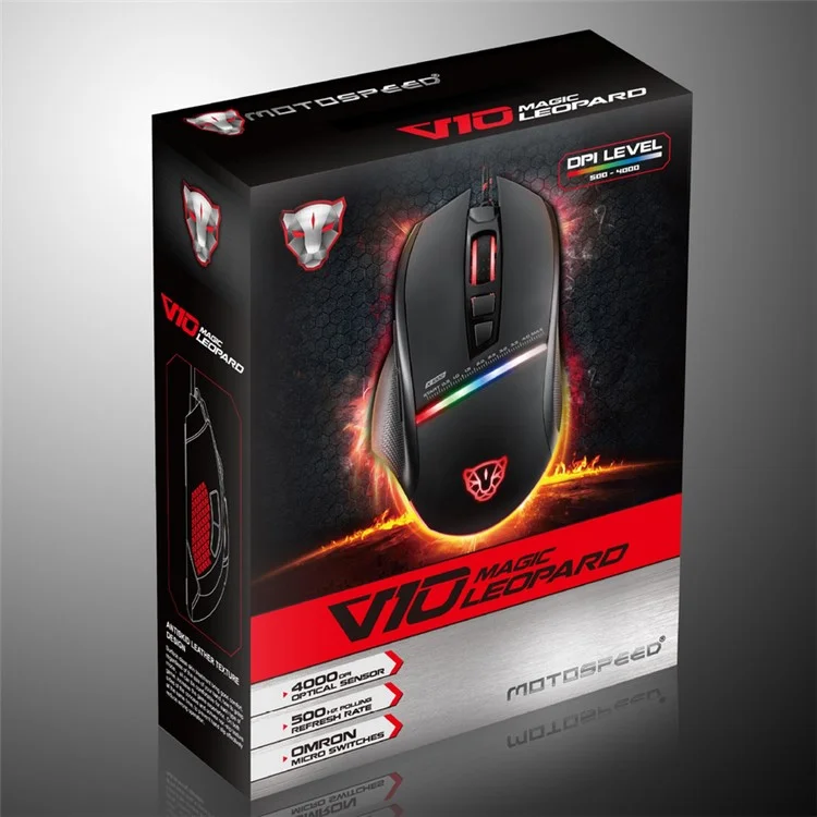 MOTOSPEED V10 USB Wired Optical Gaming Mouse with LED Backlight (CE/FCC)