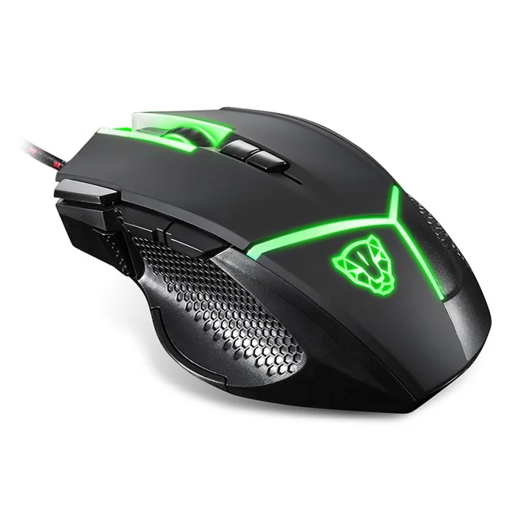 MOTOSPEED V18 Wired Adjustable 4000DPI Gaming Mouse with RGB Breathing Light - Black