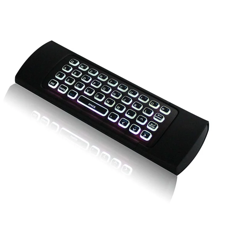 MX3-L Backlit 2.4GHz Fly Air Mouse Wireless QUERTY Keyboard Remote Controller for TV XBMC MX3