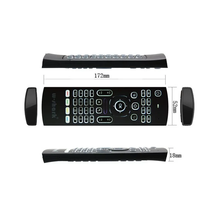 MX3-L Backlit 2.4GHz Fly Air Mouse Wireless QUERTY Keyboard Remote Controller for TV XBMC MX3