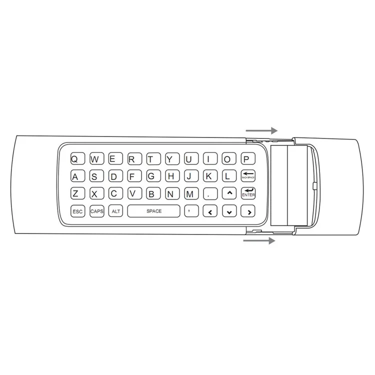 MX3-L Backlit 2.4GHz Fly Air Mouse Wireless QUERTY Keyboard Remote Controller for TV XBMC MX3