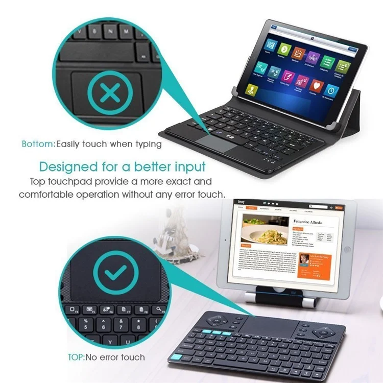 RII K16 Dual-mode Bluetooth & RF Wireless Backlit Keyboard for PC, Tablets, Smart TV etc. - Black