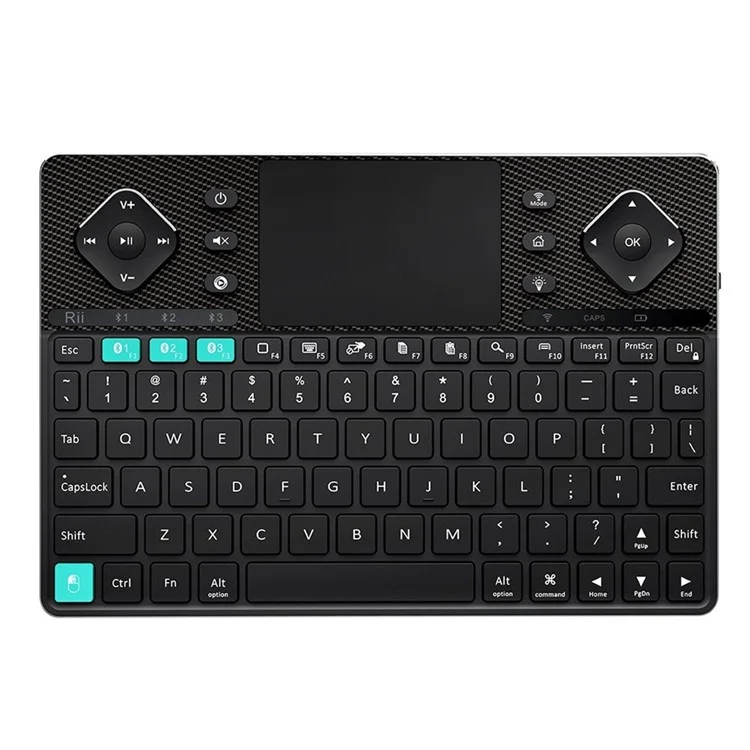 RII K16 Dual-mode Bluetooth & RF Wireless Backlit Keyboard for PC, Tablets, Smart TV etc. - Black