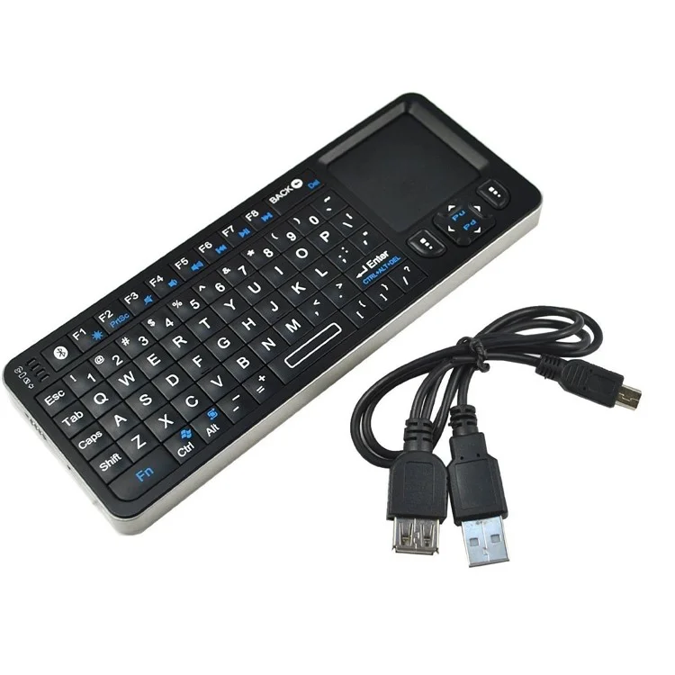 RII Mini I6 3 in 1 Bluetooth Keyboard + Touchpad + Remote Control Wireless Keyboard - Black