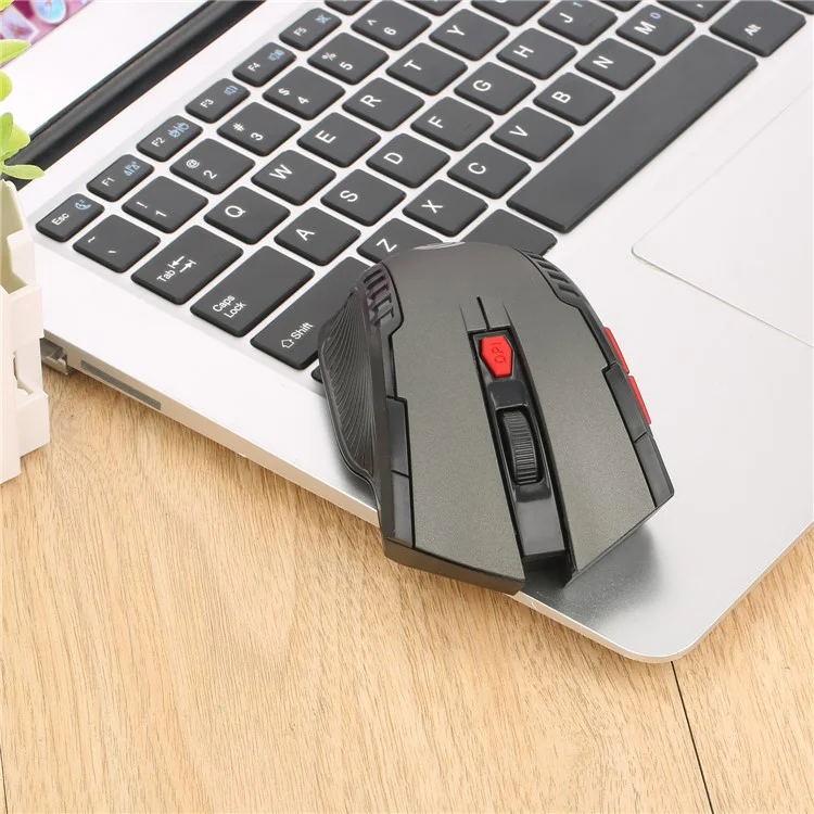 W1009 Six Buttons 2000DPI 2.4G Wireless Mouse Powered By Battery - Grey