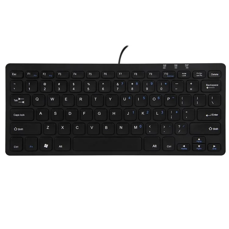 BOW HW098A Chocolate Style Wired USB Laptop Keyboard with 78 Keys - Black