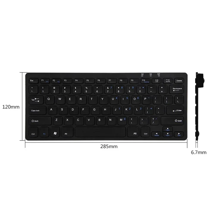 BOW HW098A Chocolate Style Wired USB Laptop Keyboard with 78 Keys - Black