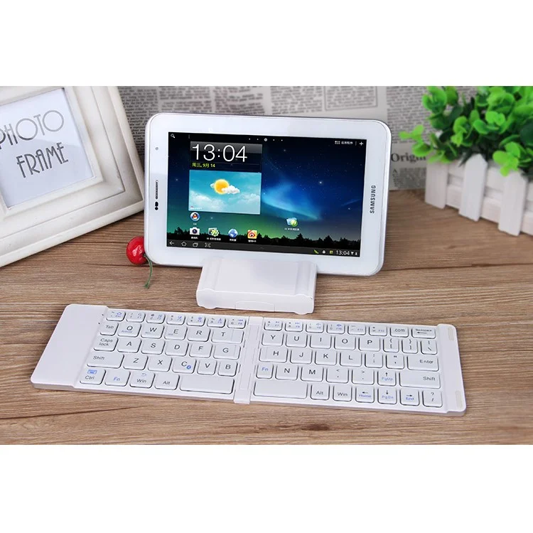 BOW HB022 Ultra-Thin Foldable Wireless Bluetooth Keyboard with Rechargeable Battery - White