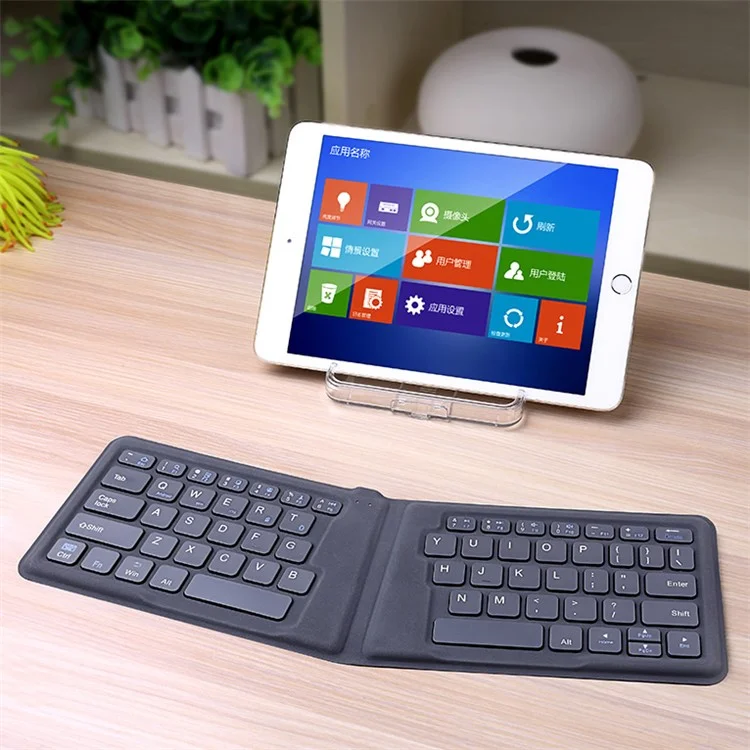 BOW HB188 Ultra-Thin Mini Foldable Wireless Bluetooth Keyboard - Black