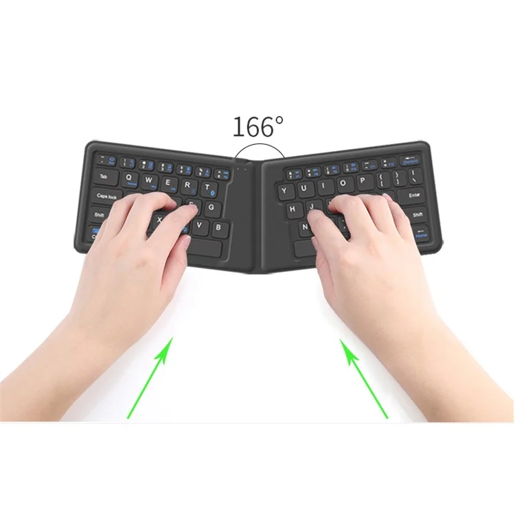 BOW HB188 Ultra-Thin Mini Foldable Wireless Bluetooth Keyboard - Black