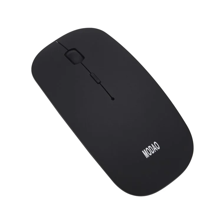 MODAO Super Slim Silent Clicks Rechargeable Bluetooth 3.0 Wireless Mouse - Black