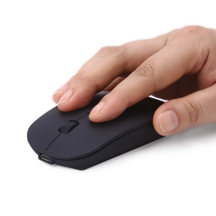MODAO Super Slim Silent Clicks Rechargeable Bluetooth 3.0 Wireless Mouse - Black