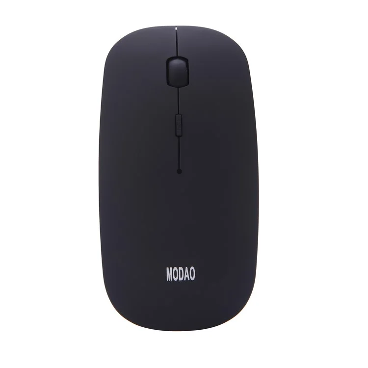 MODAO Super Slim Silent Clicks Rechargeable Bluetooth 3.0 Wireless Mouse - Black