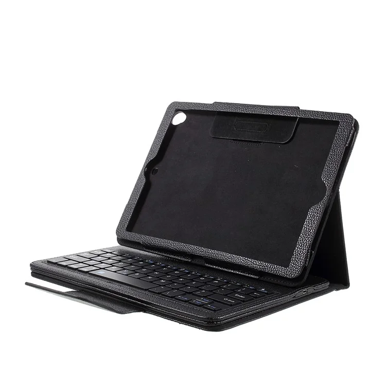 For iPad 9.7-inch (2017) Movable Wireless Bluetooth Keyboard Leather Stand Case Cover - Black