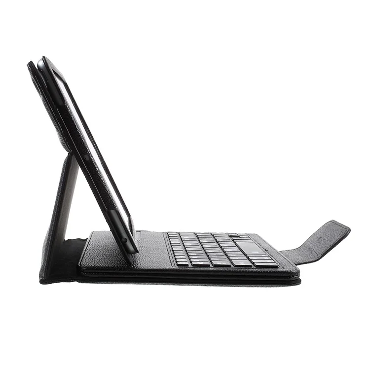 For iPad 9.7-inch (2017) Movable Wireless Bluetooth Keyboard Leather Stand Case Cover - Black