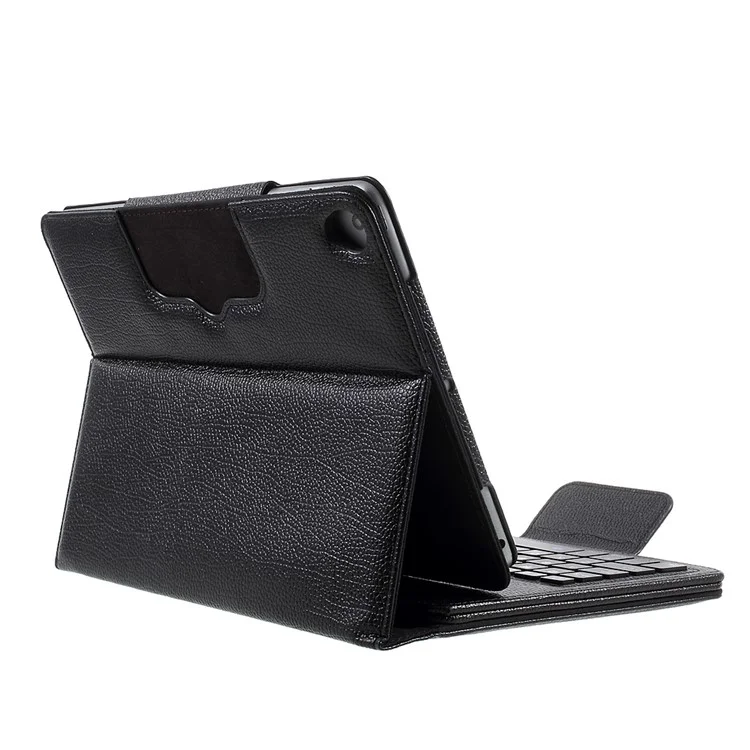 For iPad 9.7-inch (2017) Movable Wireless Bluetooth Keyboard Leather Stand Case Cover - Black